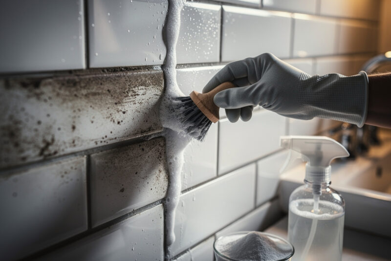 Comment nettoyer les joints de carrelage de la salle de bain au percarbonate ?