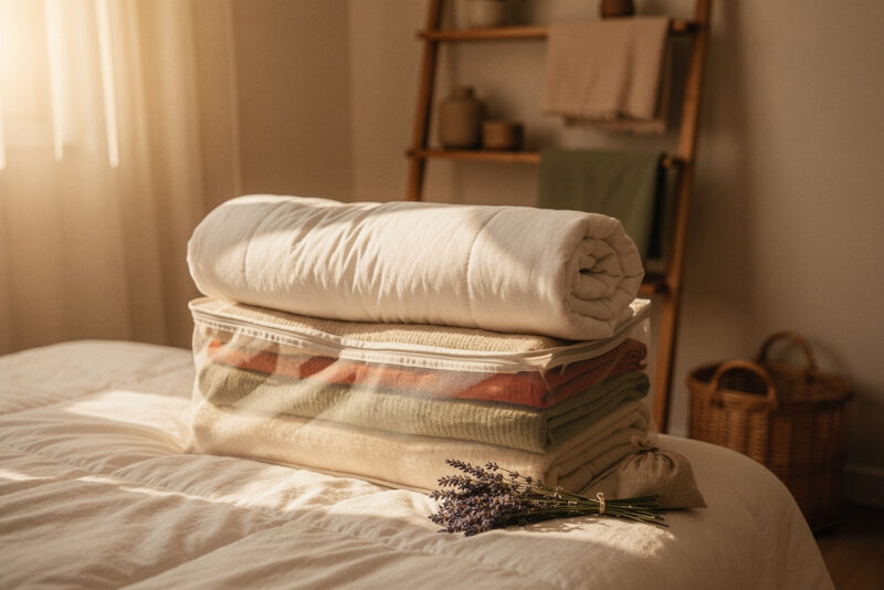 Ranger une couette encombrante sans aspirateur : mes astuces