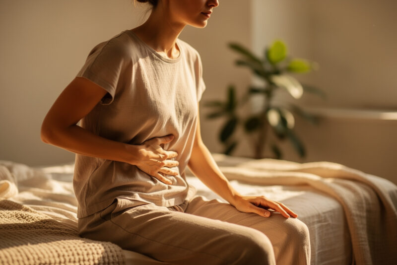Ventre gonflé sous la poitrine : les causes chez la femme